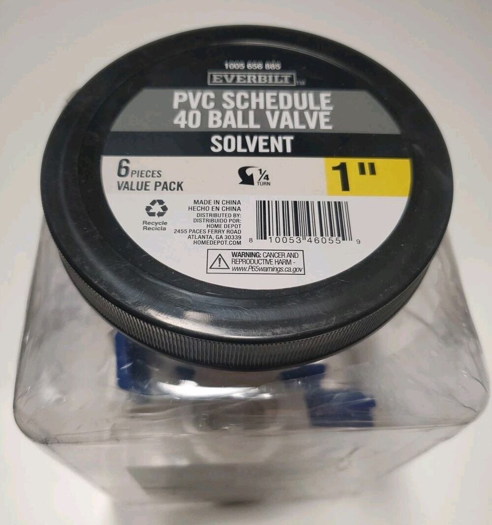 1 in. x 1 in. x 4 in. PVC Schedule 40 Slip x Slip Ball Valve Pro Pack (4-Pack)